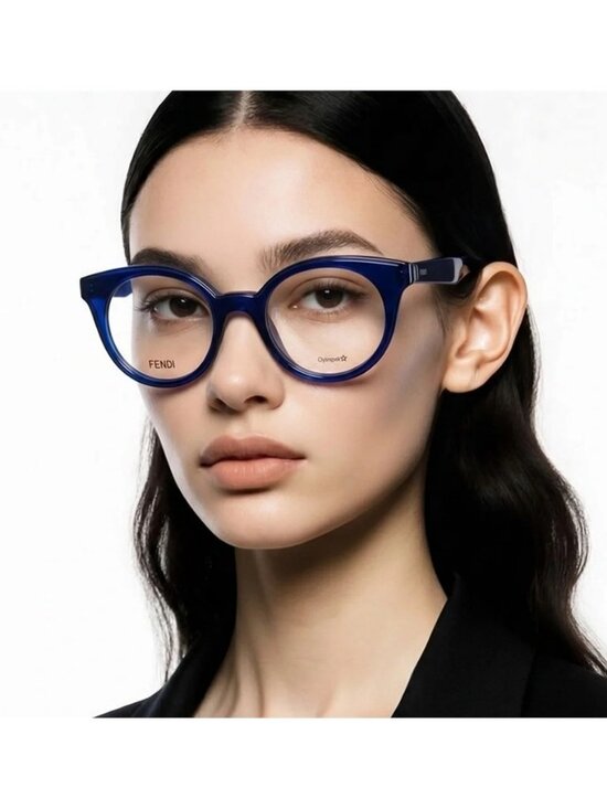 New Authentic Fendi FF0198/F PJP Blue Round Eyeglasses main image 13